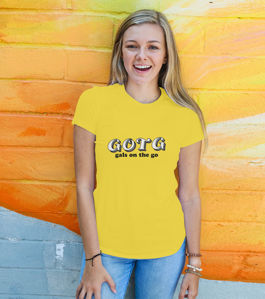 GOTG Gals On The Go Yellow Bold Text Merchandise T-Shirt