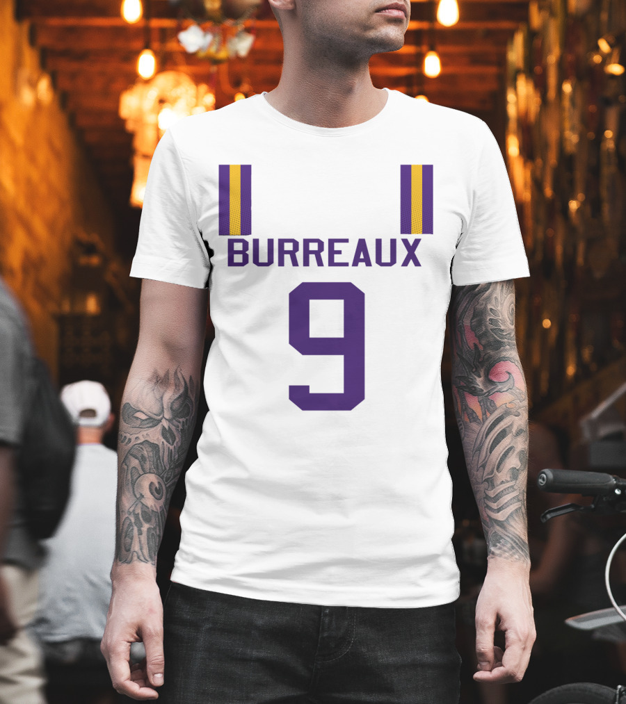 Burreaux 9 Purple And Gold Jersey T-Shirt