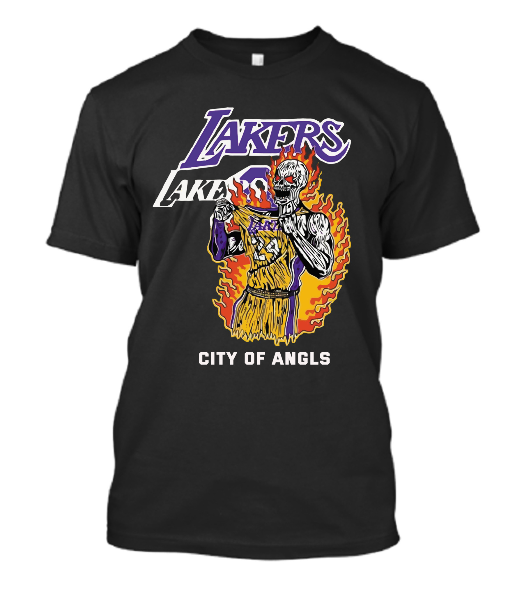 Lakers City Of Angels Flame Player Warren Lotas Los Angeles Jersey T-Shirt
