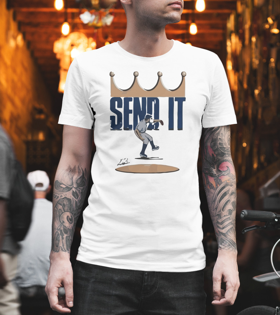 Send It Baseball Crown Pitcher T-Shirt