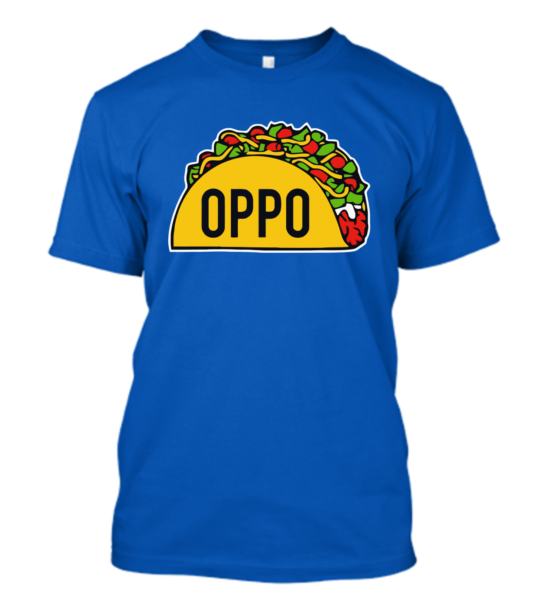 OPPO Taco Graphic On Vibrant Blue Background T-Shirt