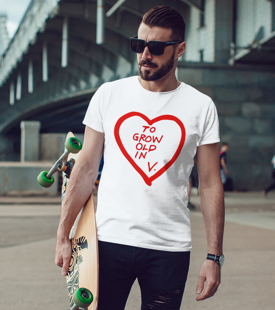 Wandavision To Grow Old In Love Red Heart Design V T-Shirt
