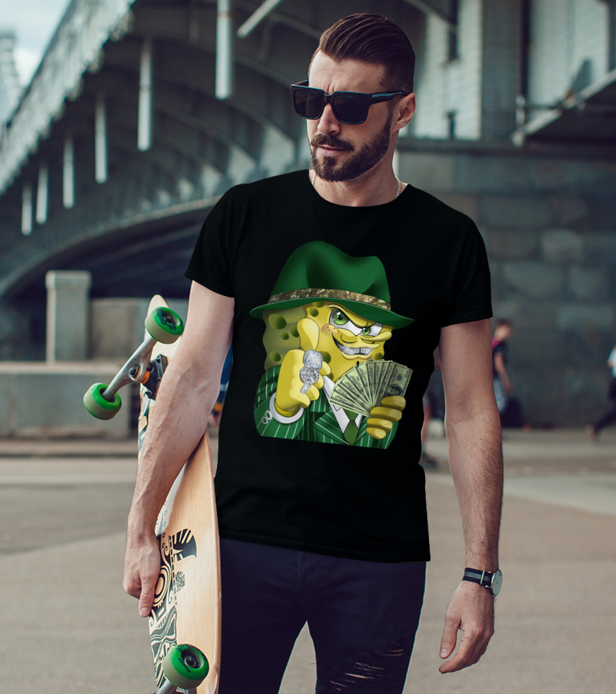 Gangster Spongebob Money And Bling T-Shirt