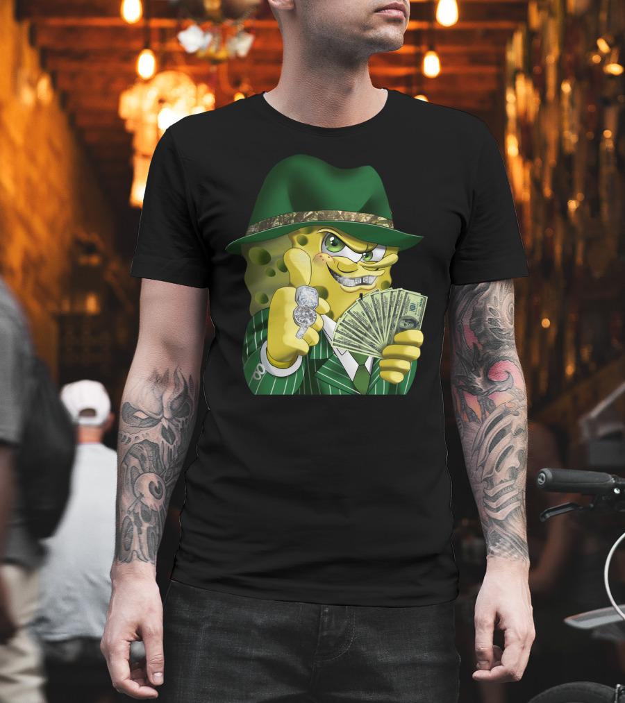 Gangster Spongebob Money And Bling T-Shirt