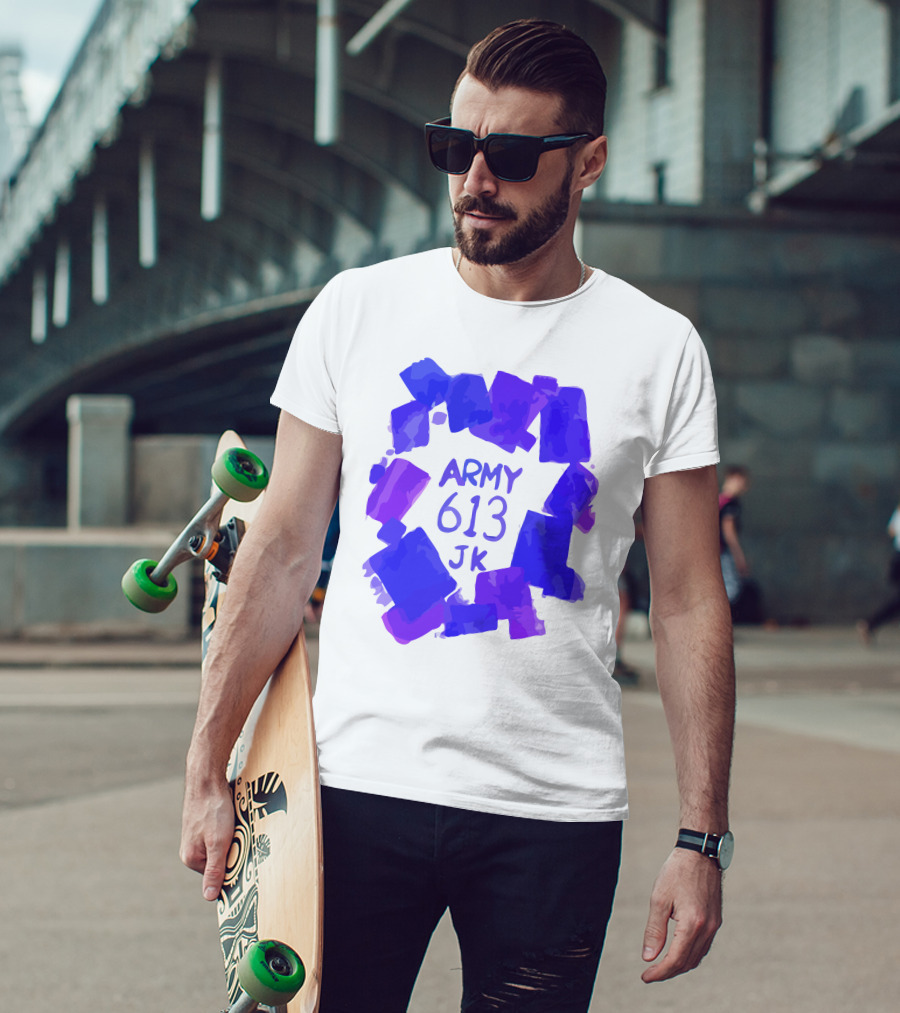 BTS ARMY 613 JK Purple Abstract T-Shirt