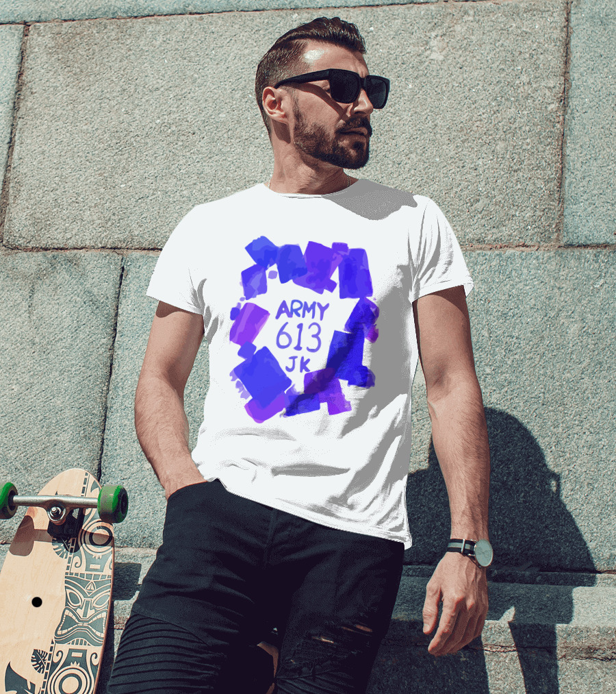 BTS ARMY 613 JK Purple Abstract T-Shirt