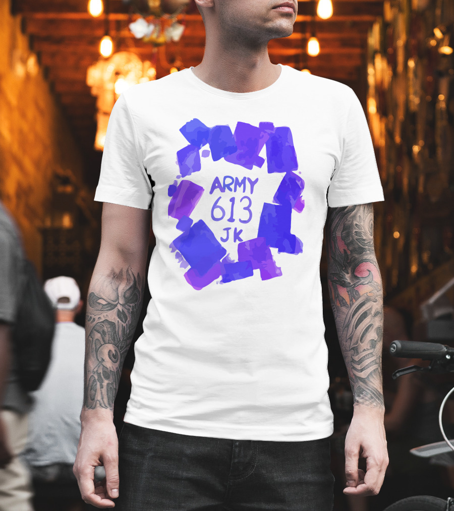 BTS ARMY 613 JK Purple Abstract T-Shirt