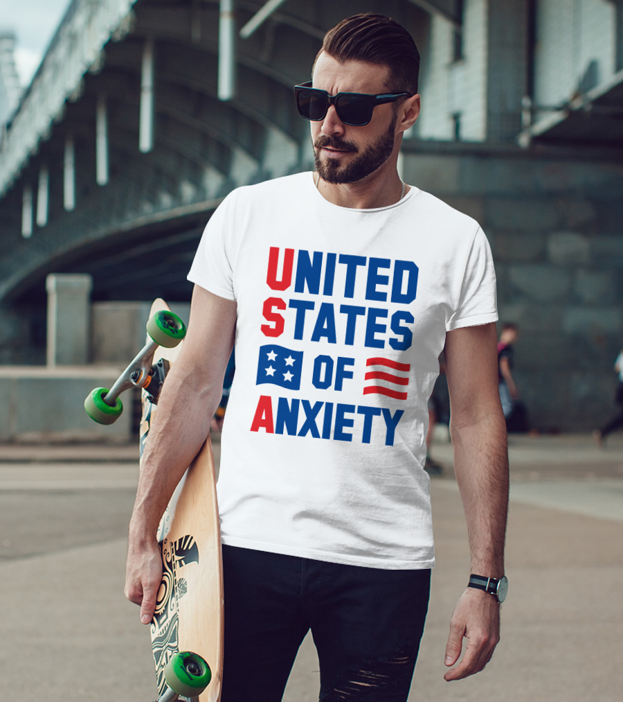 United States Of Anxiety USA Flag T-Shirt