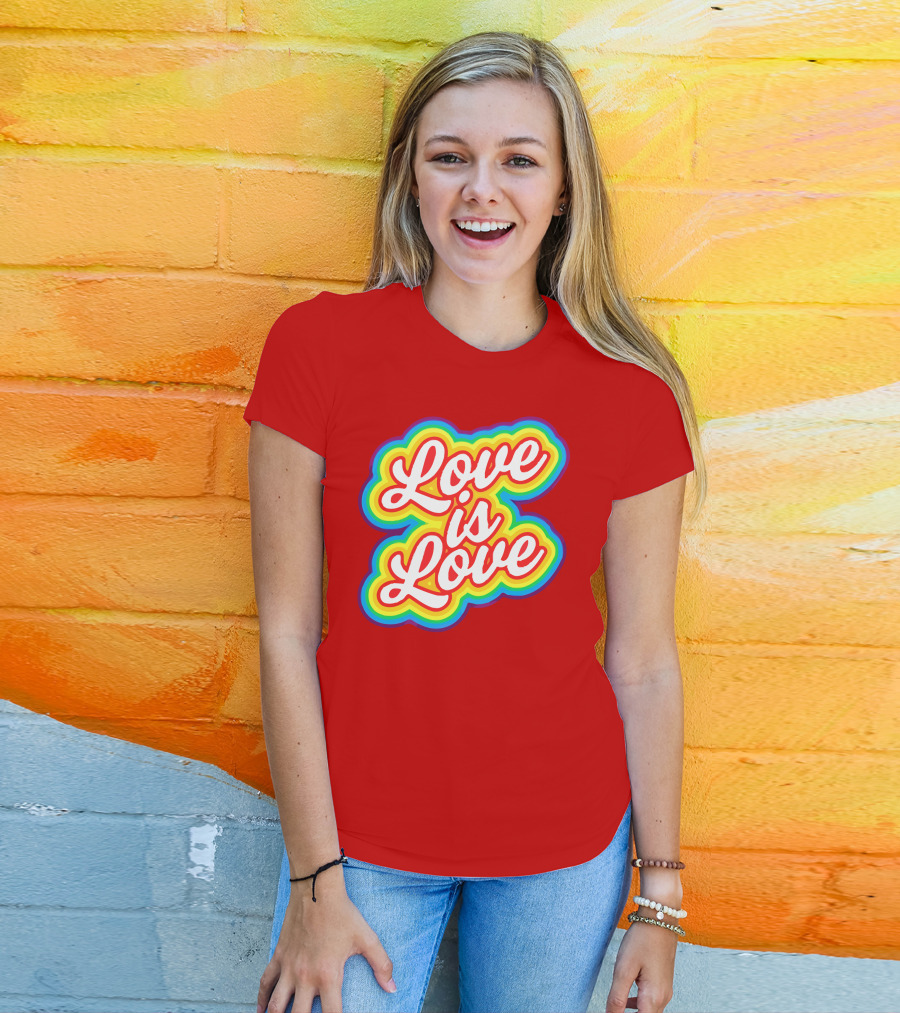 Pride Love Is Love Gender Inclusive Rainbow Toddler T-Shirt