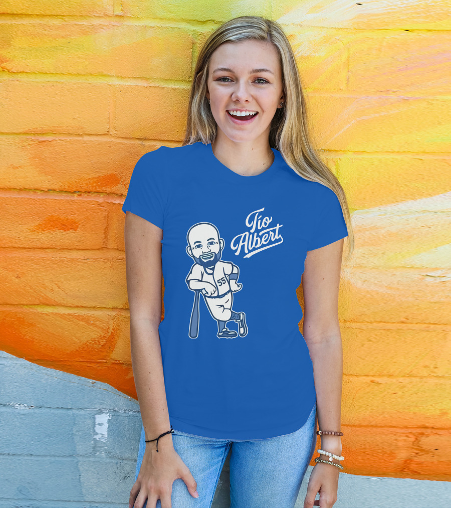 Los Angeles Baseball Tio Albert 55 Cartoon Character T-Shirt