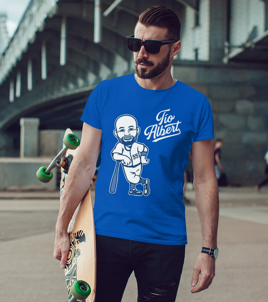 Los Angeles Baseball Tio Albert 55 Cartoon Character T-Shirt