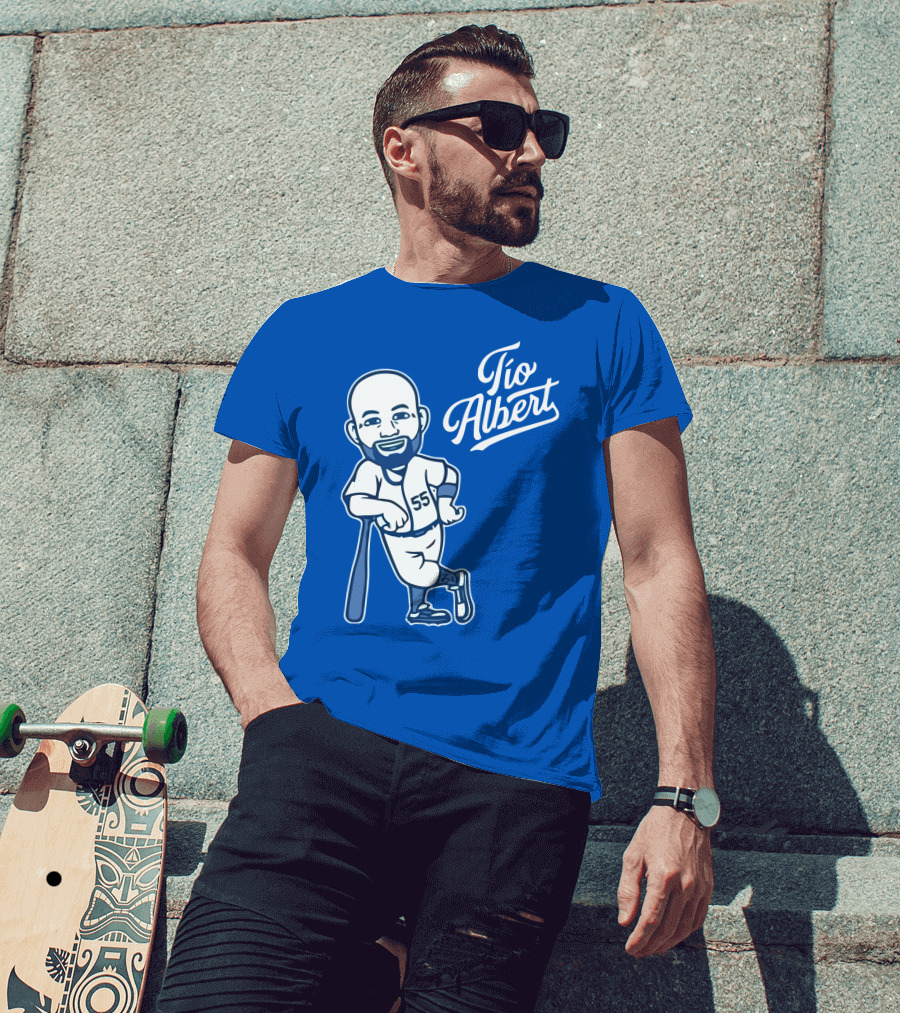 Los Angeles Baseball Tio Albert 55 Cartoon Character T-Shirt