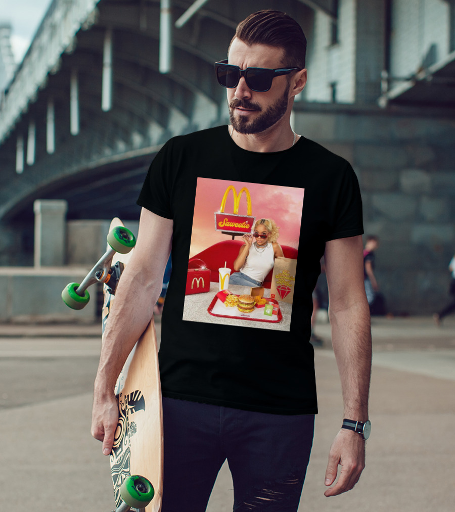 Saweetie Meal McDonald's Promo Featuring Iconic Branding And Menu Items T-Shirt