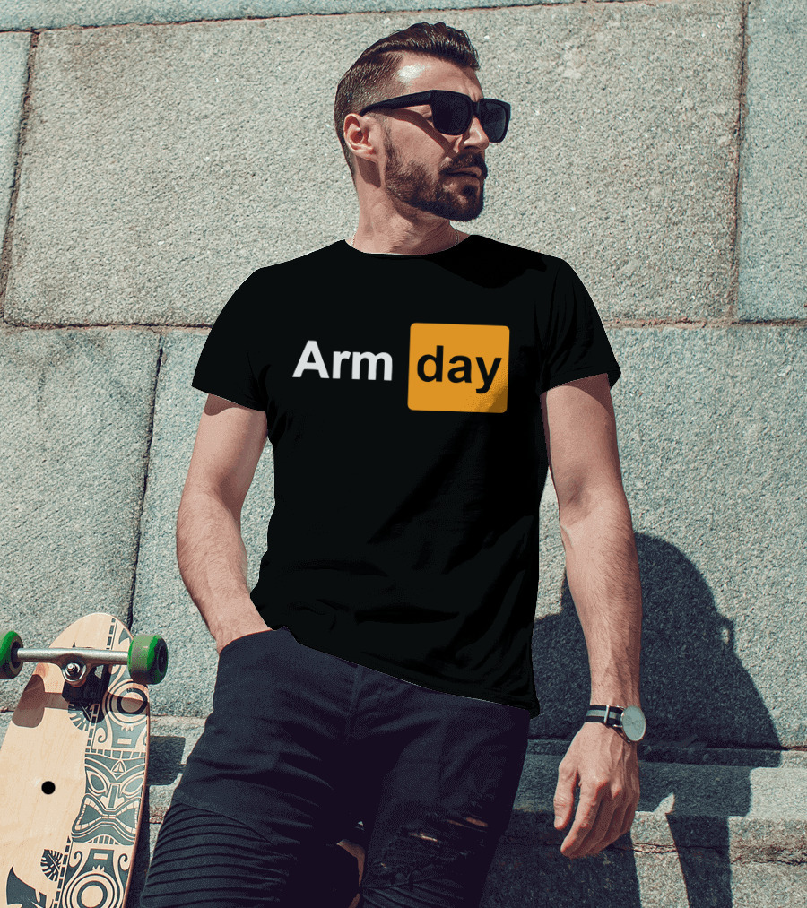 Arm Day Bodybuilding Workout Gym Motivation T-Shirt