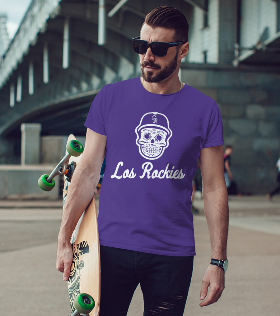 Los Rockies Calavera Sugar Skull Baseball Hat T-Shirt
