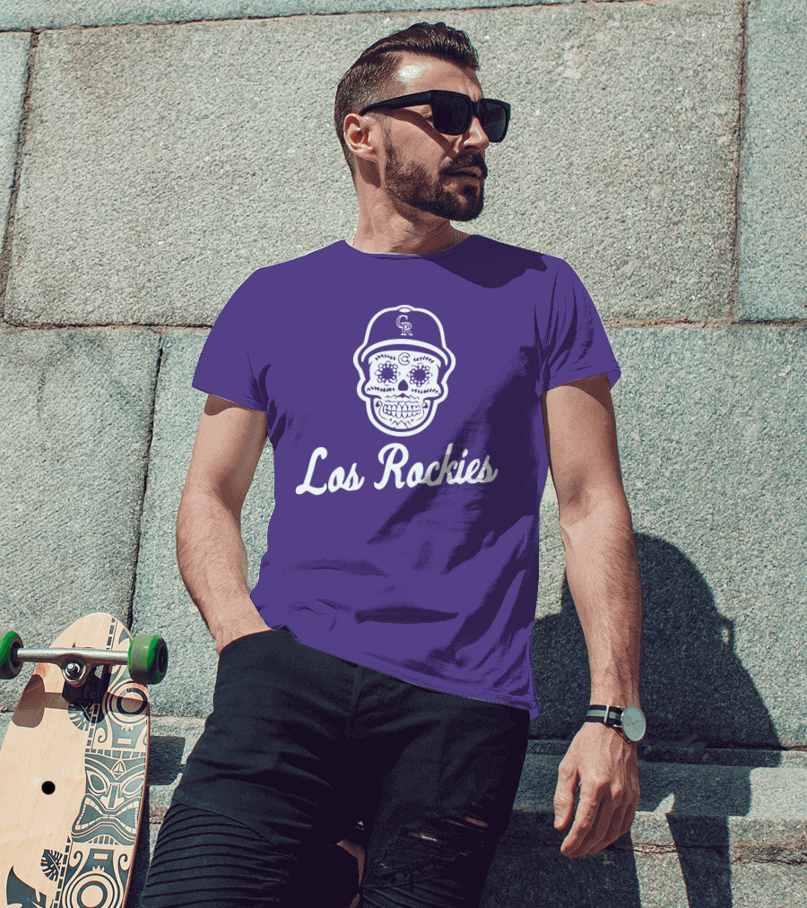 Los Rockies Calavera Sugar Skull Baseball Hat T-Shirt