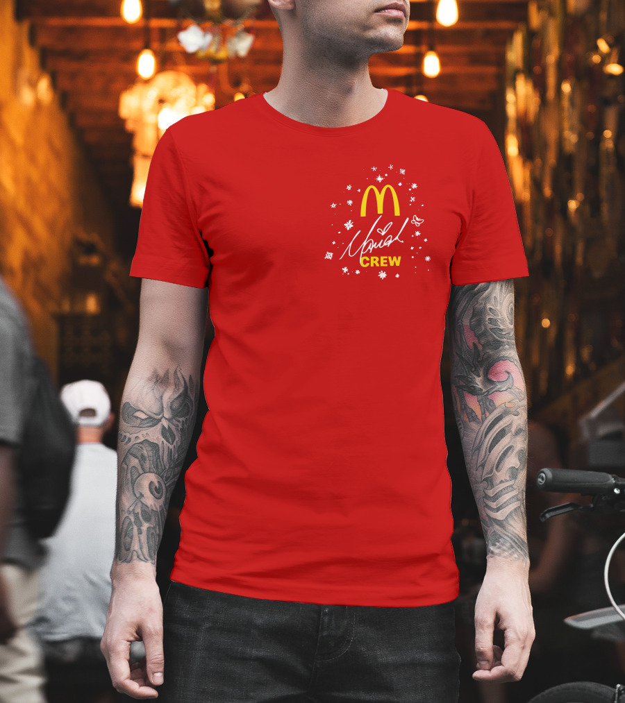McDonald's Mariah Carey Crew Snowflakes Christmas Holiday T-Shirt