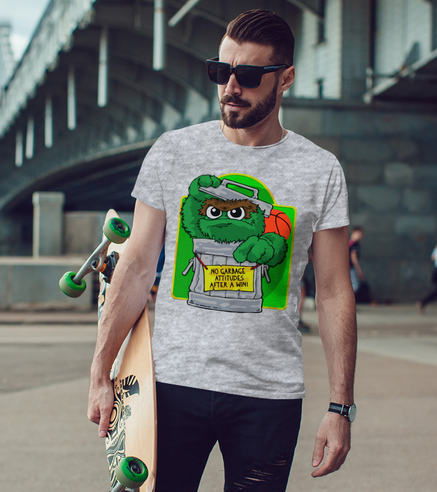No Garbage Attitudes After A Win Eric Musselman Inspired Furry Trash Can Creature T-Shirt
