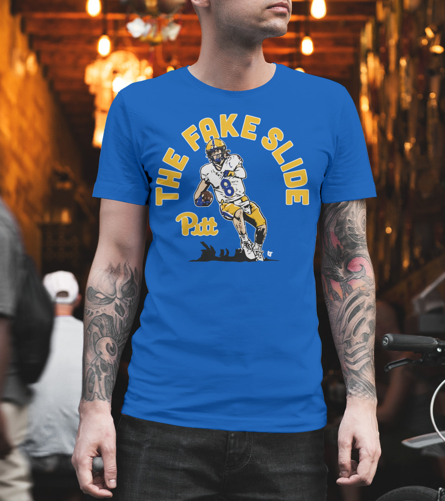 Pitt Kenny Pickett The Fake Slide Football Action T-Shirt