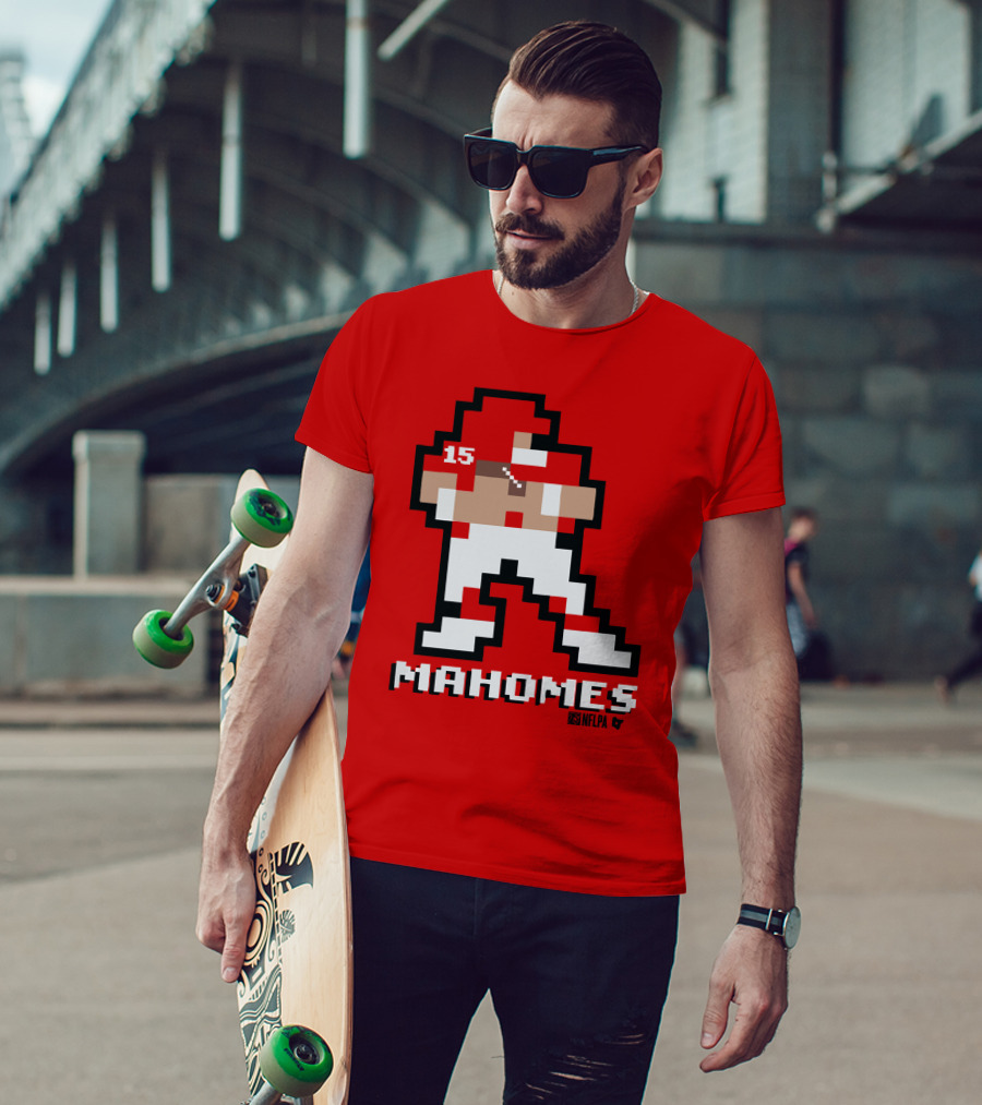Patrick Mahomes 8 Bit NFLPA Pixelated Player T-Shirt