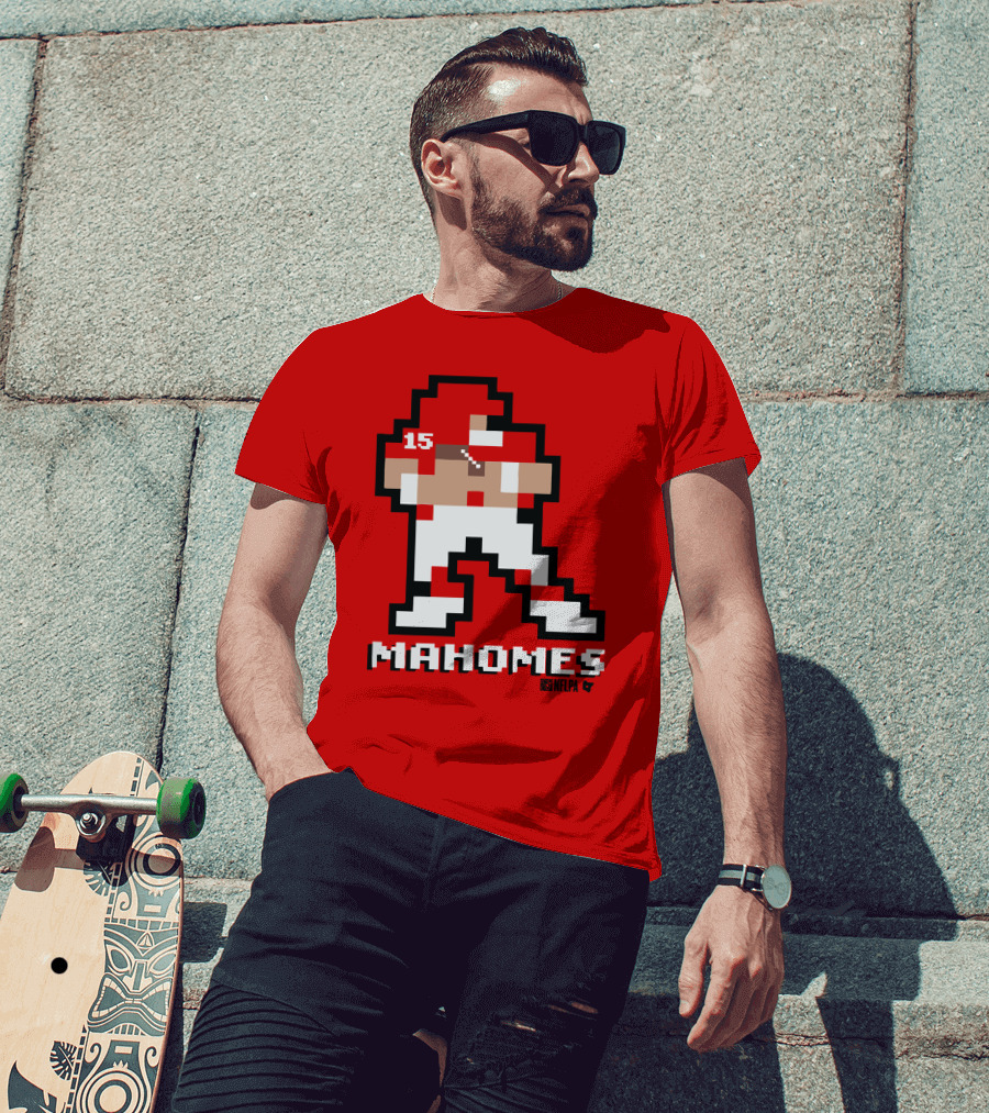 Patrick Mahomes 8 Bit NFLPA Pixelated Player T-Shirt