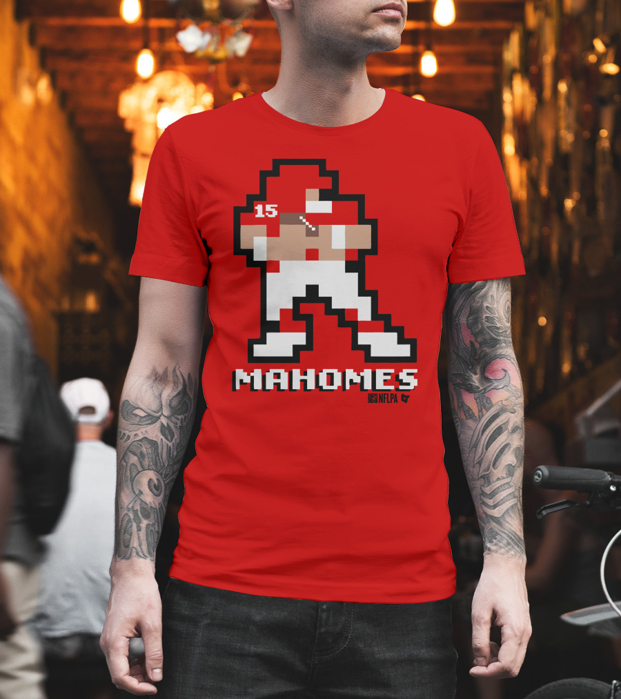 Patrick Mahomes 8 Bit NFLPA Pixelated Player T-Shirt