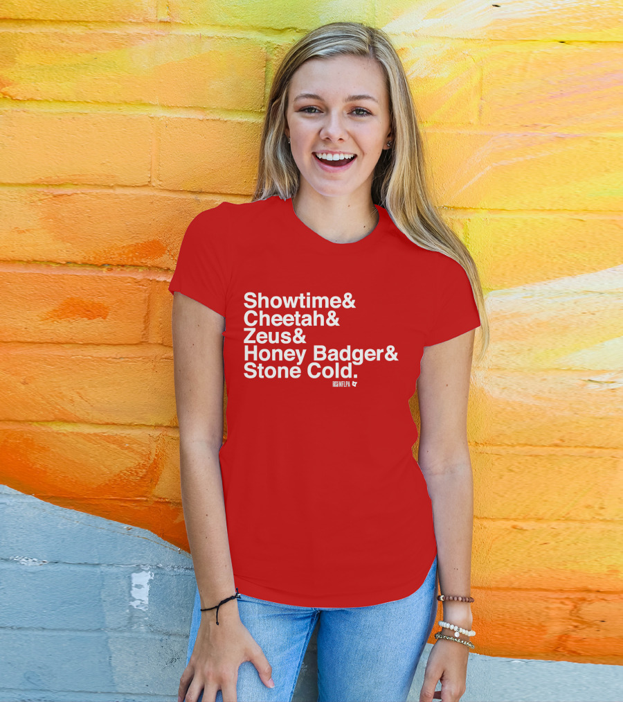 Showtime Cheetah Zeus Honey Badger Stone Cold NFLPA T-Shirt