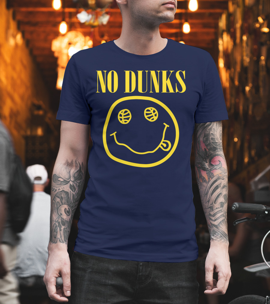 No Dunks Smiley Face Basketball Eyes T-Shirt