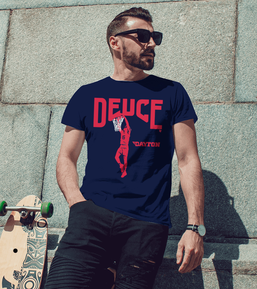 Dayton Basketball Deuce Daron Holmes II Dunking T-Shirt