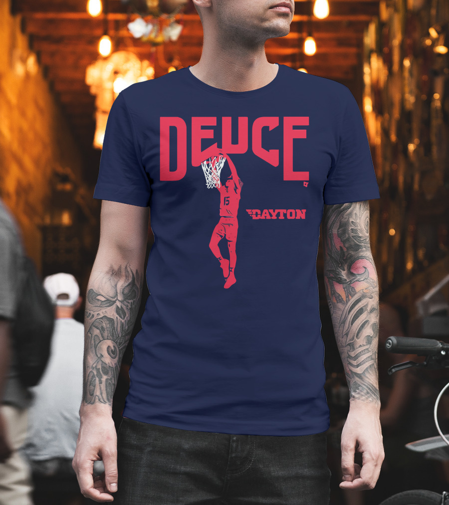 Dayton Basketball Deuce Daron Holmes II Dunking T-Shirt