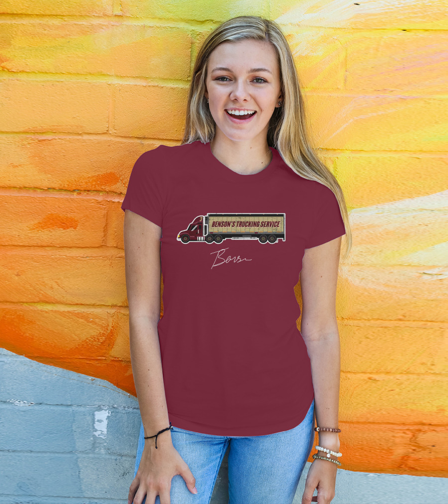 Trey Benson Benson's Trucking Service College WHT T-Shirt
