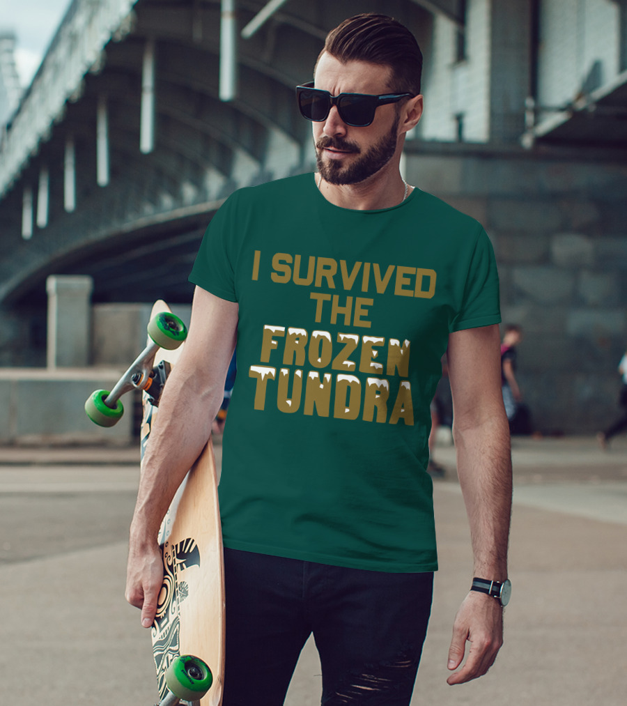 I Survived The Frozen Tundra Statement With Ice-Capped Letters T-Shirt