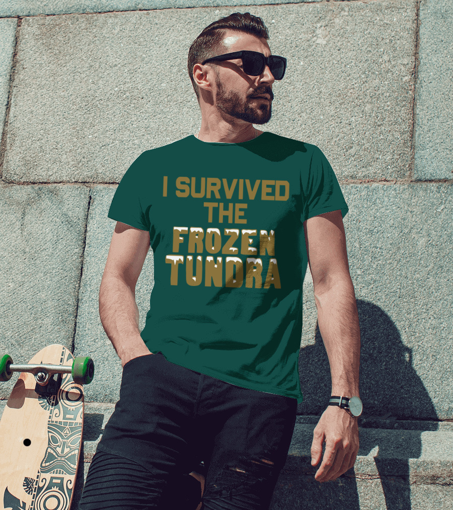 I Survived The Frozen Tundra Statement With Ice-Capped Letters T-Shirt