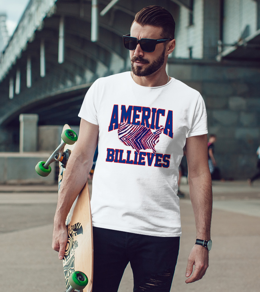 America Billieves Map Zubaz T-Shirt