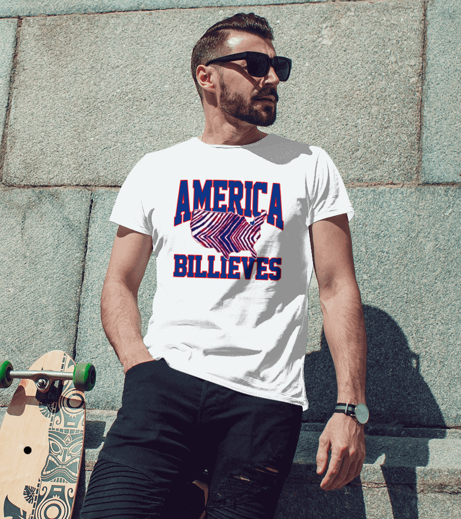 America Billieves Map Zubaz T-Shirt