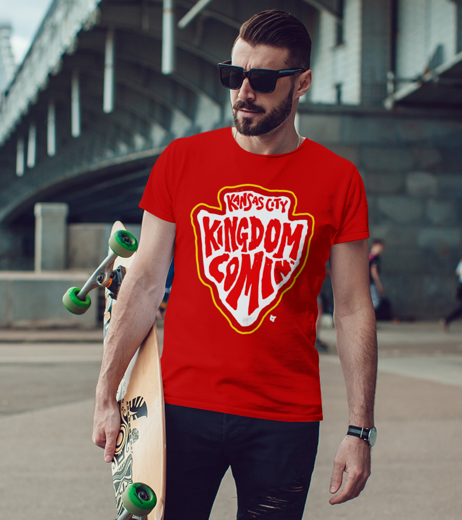 Kansas City Kingdom Comin' Red Shield T-Shirt