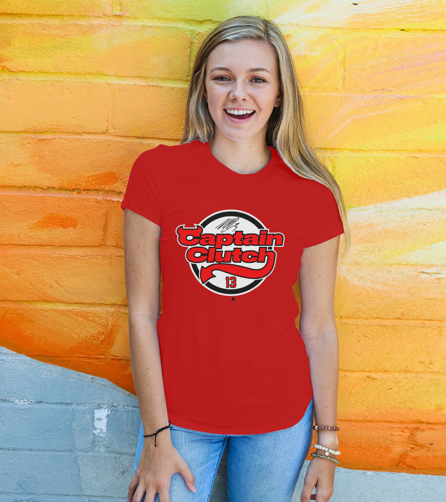 Nico Hischier Captain Clutch 13 New Jersey Hockey Signature T-Shirt