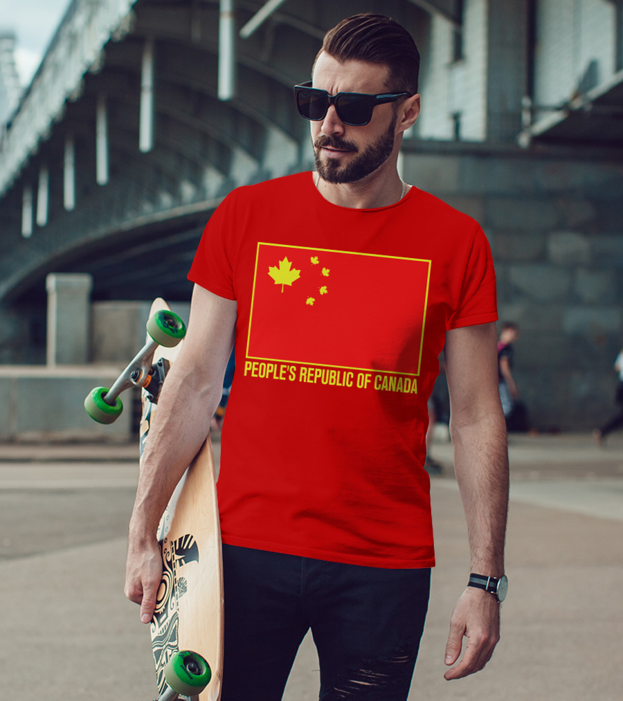 W Brett Wilson People's Republic Of Canada Chinese Flag Red Maple Leaves T-Shirt