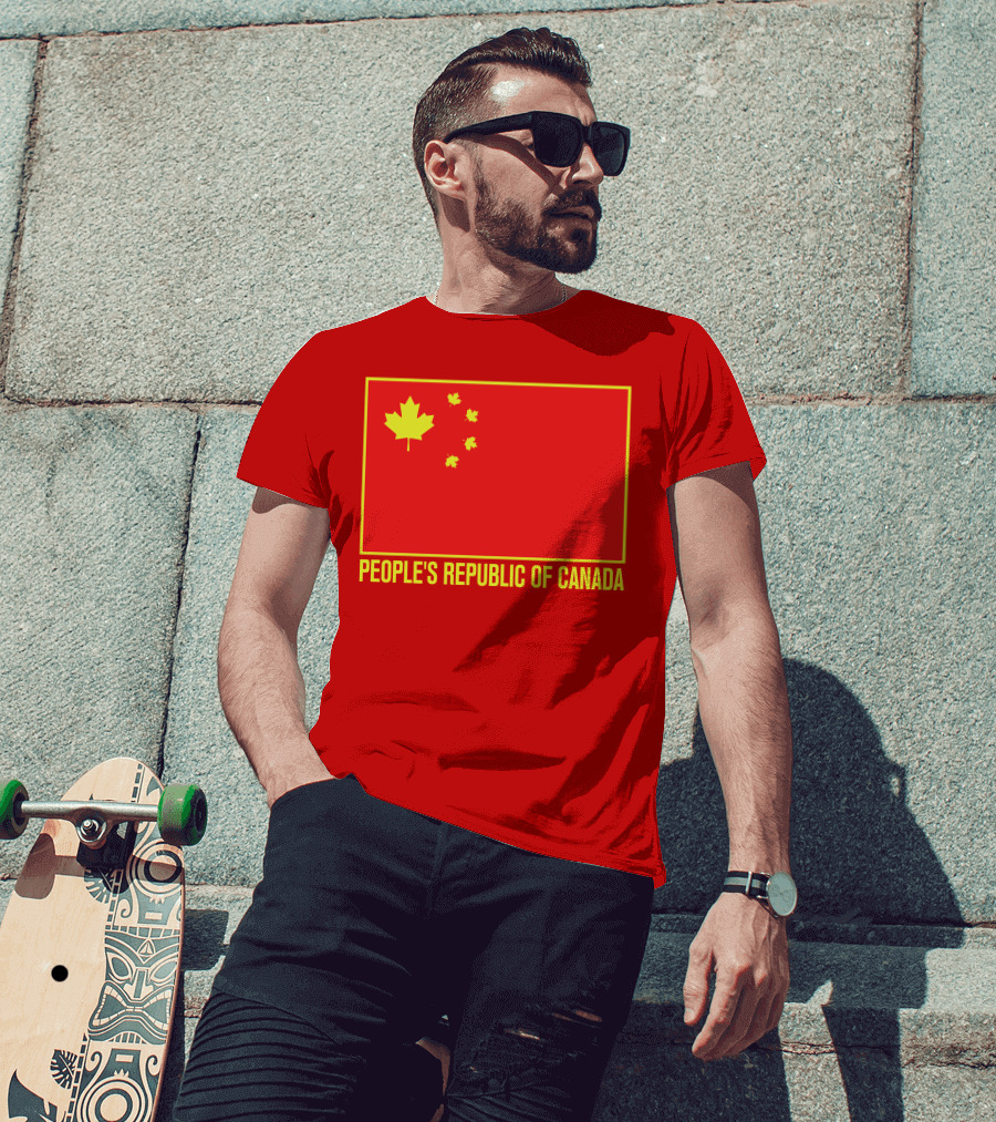W Brett Wilson People's Republic Of Canada Chinese Flag Red Maple Leaves T-Shirt