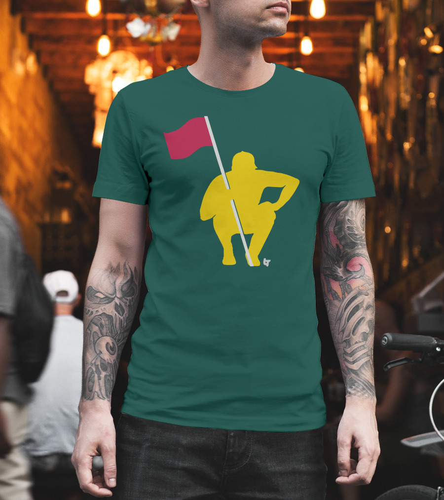 The Caddie Network April In Georgia Crouching Golfer With Red Flag T-Shirt