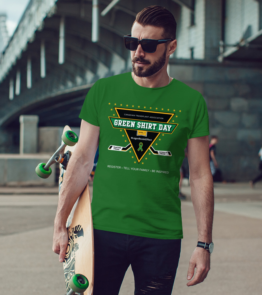 Canadian Transplant Association Green Shirt Day April 7 #LoganBouletEffect T-Shirt