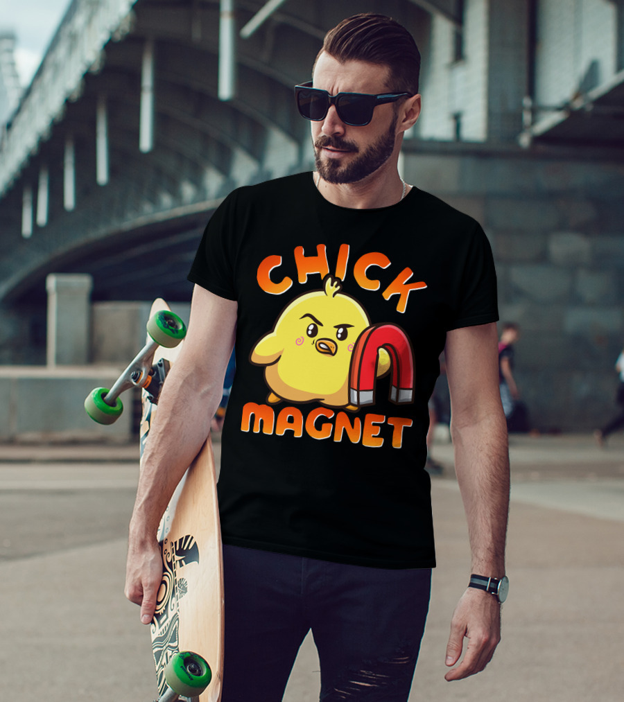 Chick Magnet Funny Halloween Costume Magnetic Little Chick With Magnet T-Shirt