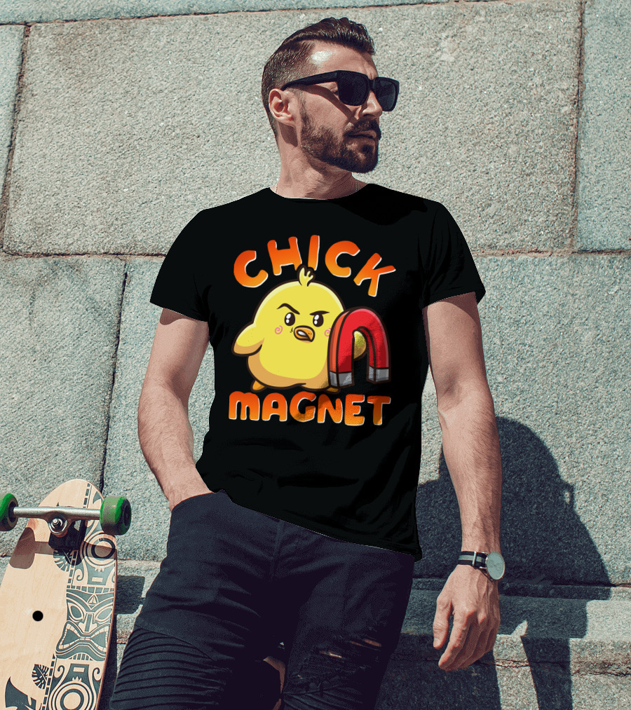 Chick Magnet Funny Halloween Costume Magnetic Little Chick With Magnet T-Shirt
