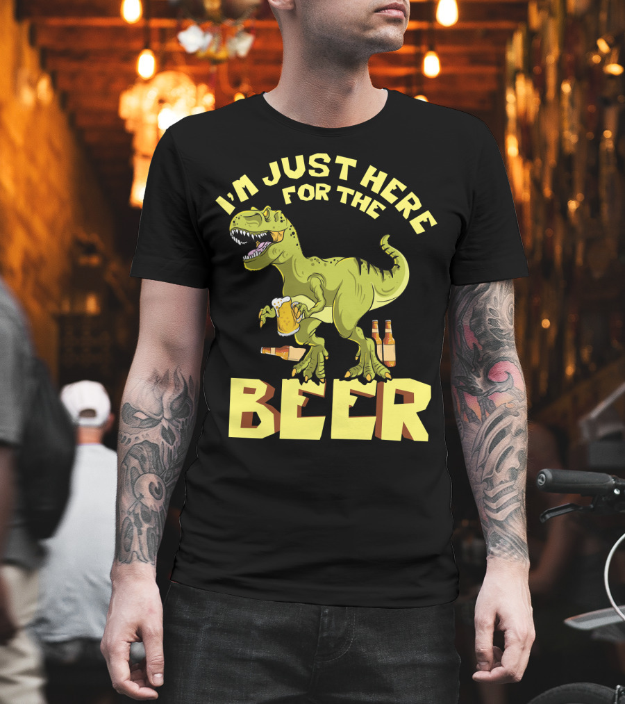I'm Just Here For The Beer Rex Dinosaur Oktoberfest T-Shirt