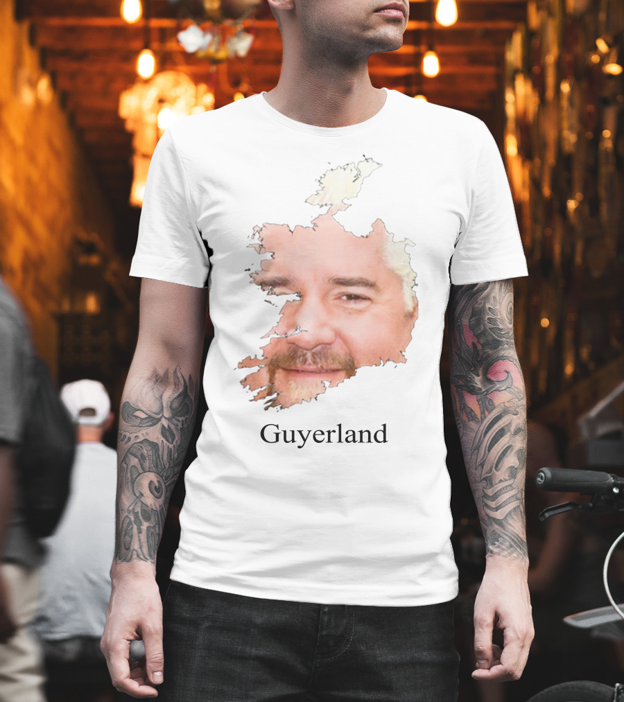 Flavortown Guyerland Mayor Guy Fieri Guyerland Face Map T-Shirt