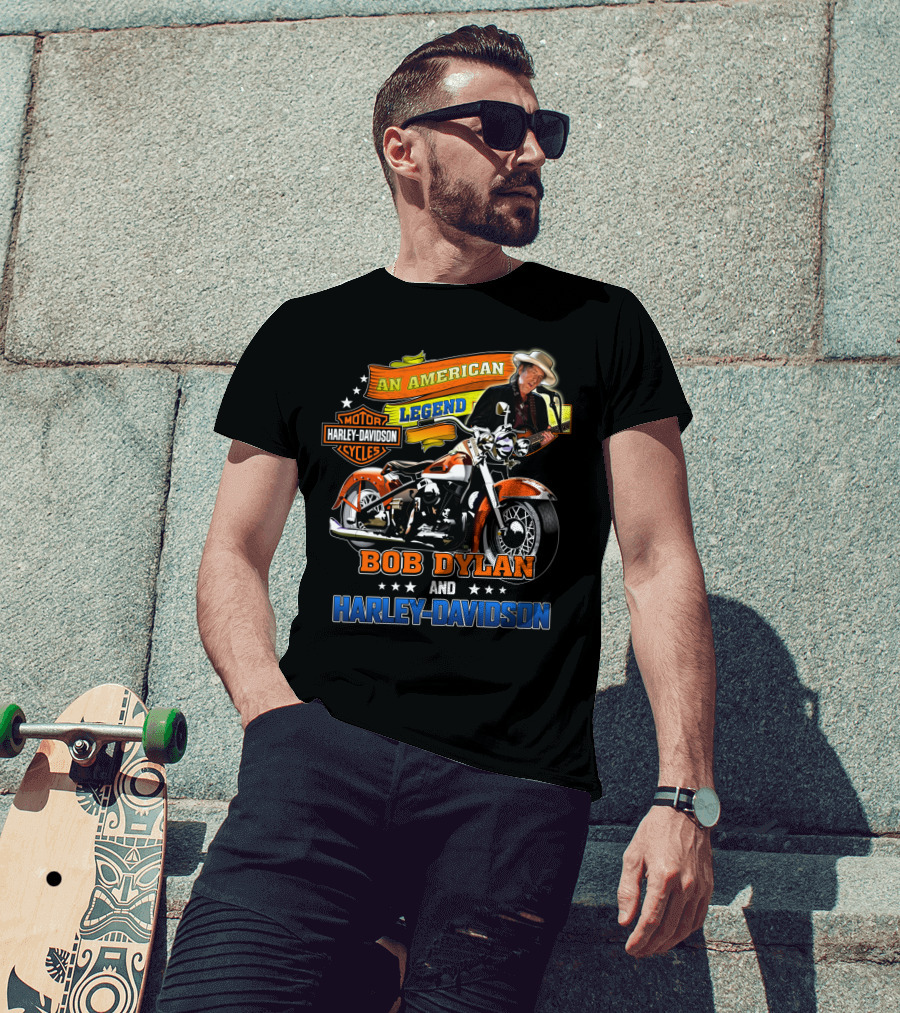 Bob Dylan And Harley Davidson An American Legend T-Shirt