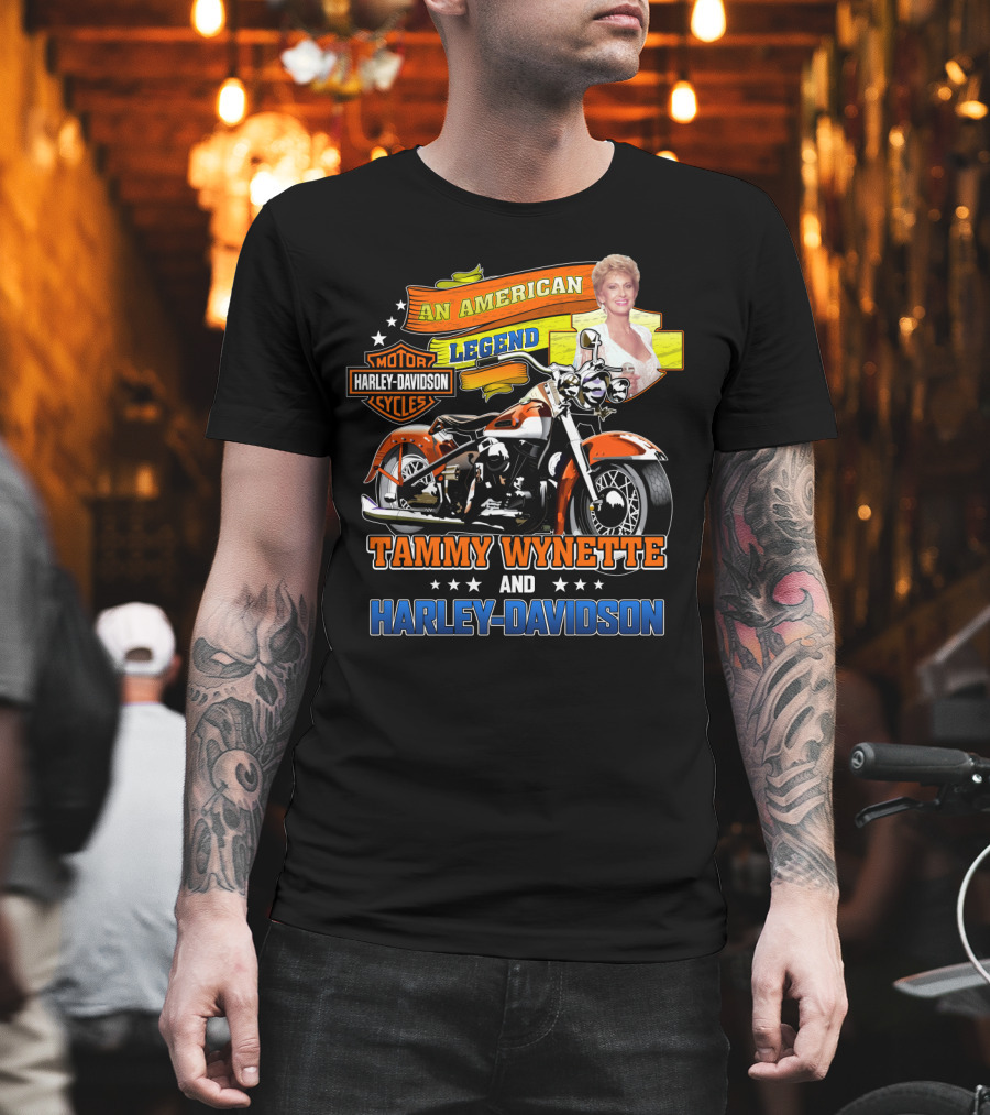 An American Legend Tammy Wynette And Harley Davidson Motor Cycles T-Shirt