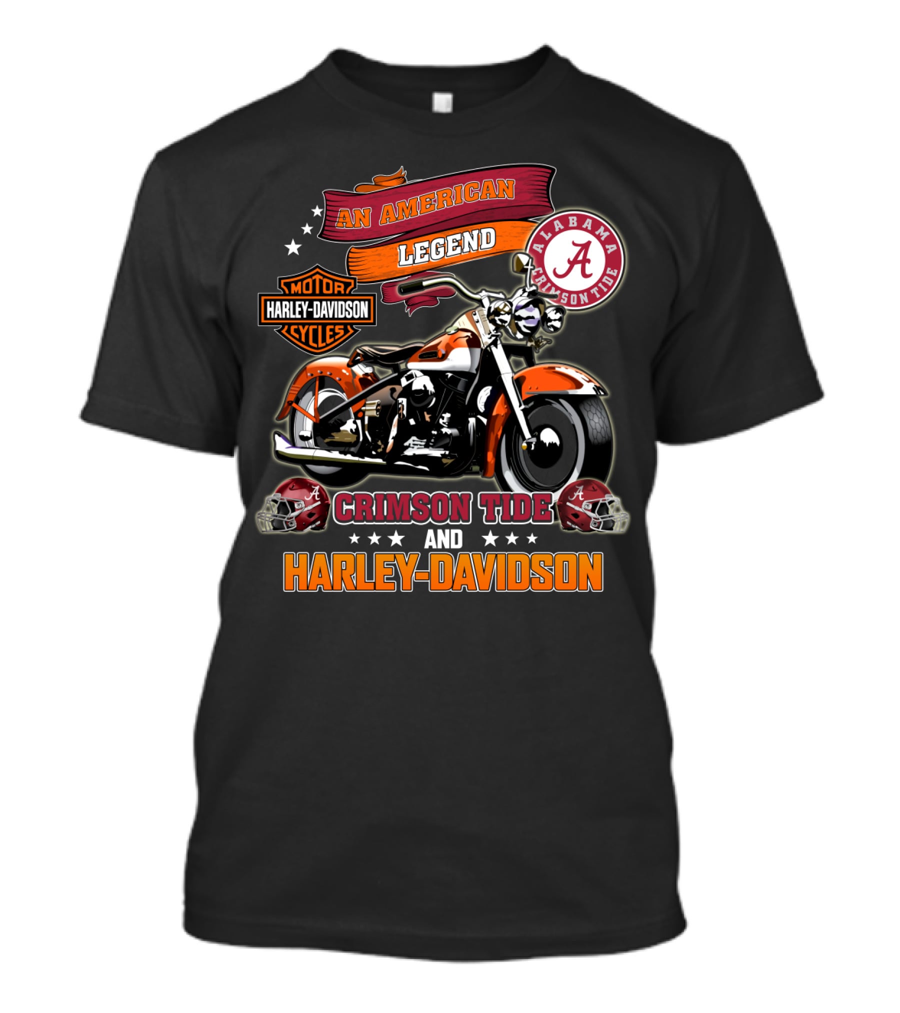 Alabama Crimson Tide An American Legend Harley Davidson Motorcycles T-Shirt