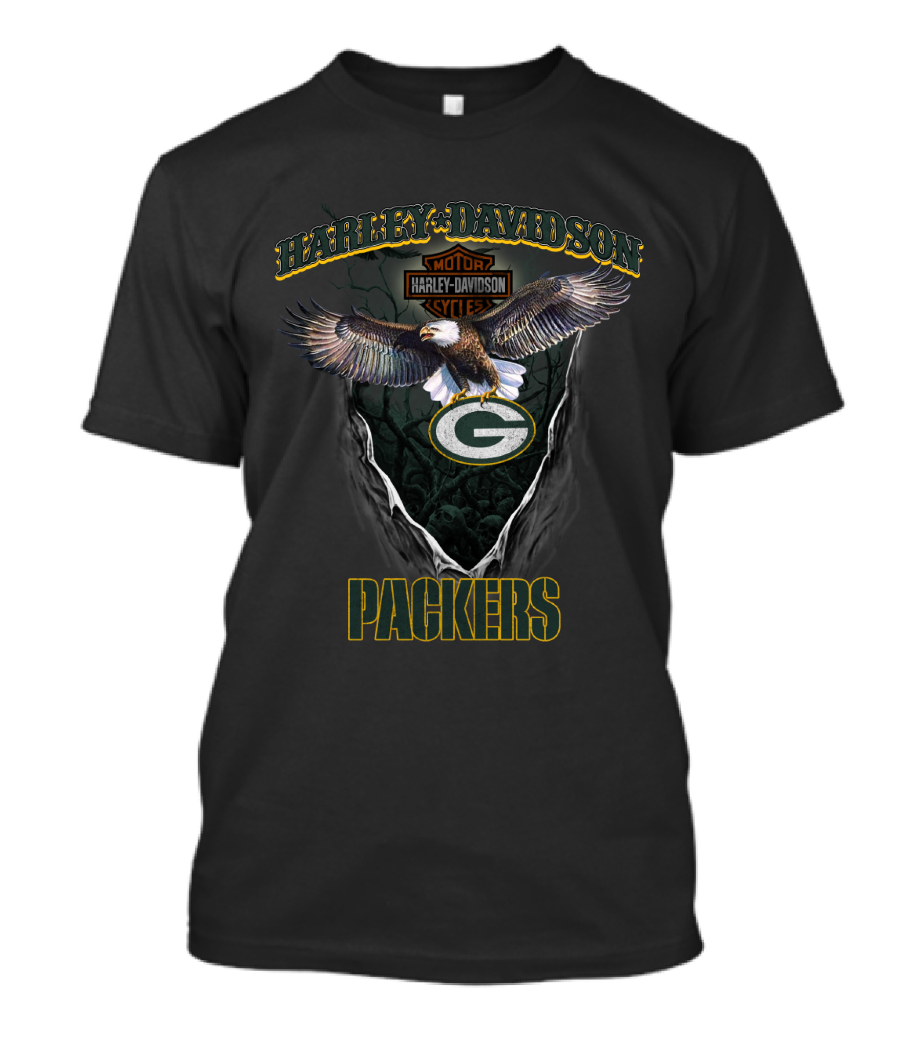 Harley Davidson Motor Cycles Green Bay Packers T-Shirt