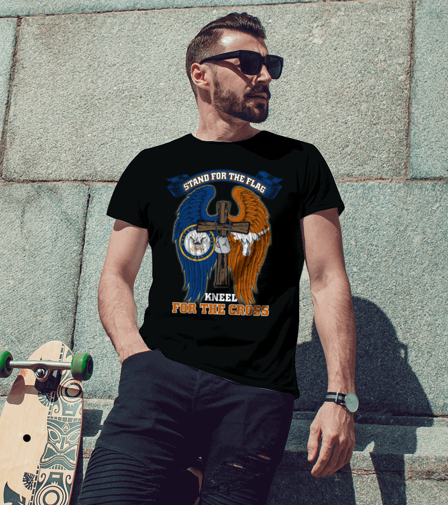Stand For The Flag Kneel For The Cross Us Navy Texas Longhorns T-Shirt
